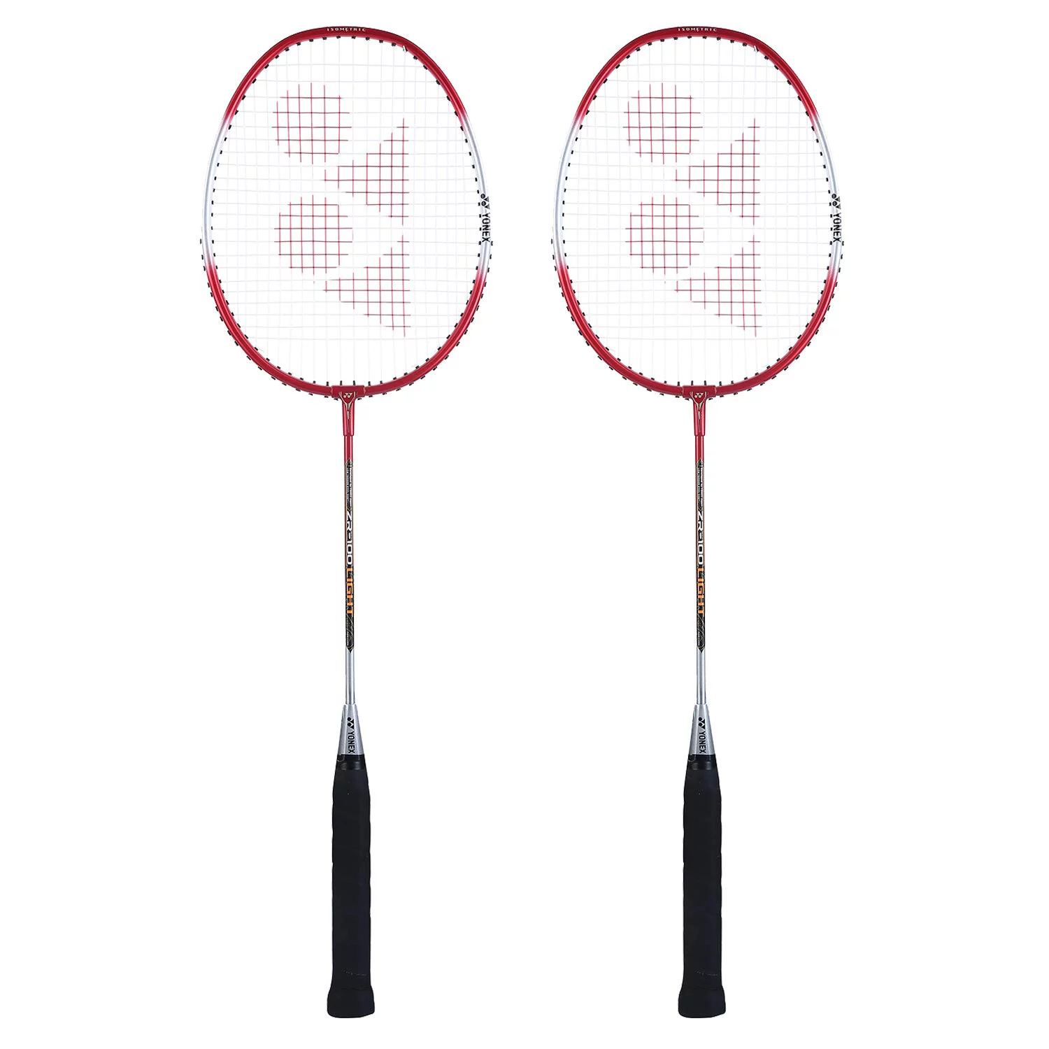 Yonex ZR 100 Light Aluminium Badminton Racquet with Full Cover, Set of 2 Red