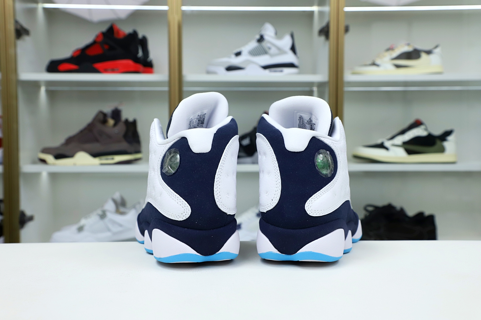 AIR JORDAN 13 RETRO WHITE OBSIDIAN POWDER BLUE 414571-144 - finekick.vip