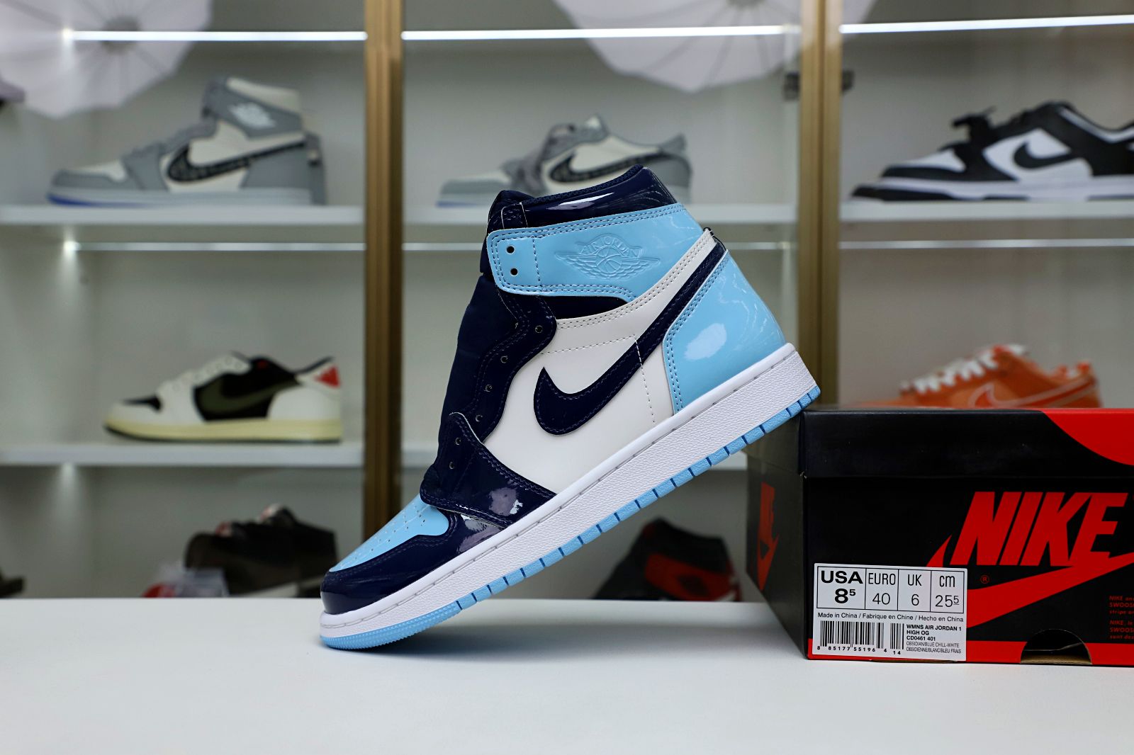 WMNS AIR JORDAN 1 RETRO HIGH OG 'BLUE CHILL' - finekick.vip
