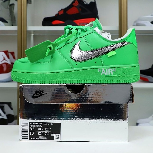 OFF WHITE NIKE AIR FORCE 1 LOW GREEN - finekick.vip