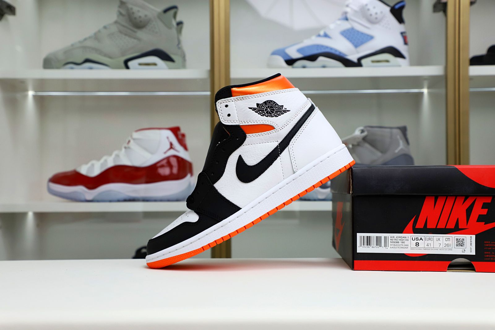 Air Jordan 1 Retro High OG Electro Orange' - finekick.vip