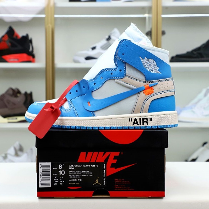 OFF-WHITE X AIR JORDAN 1 RETRO HIGH OG 'UNC' - finekick.vip