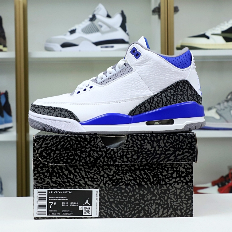 AIR JORDAN 3 RETRO 'RACER BLUE' (CT8532-145) - finekick.vip