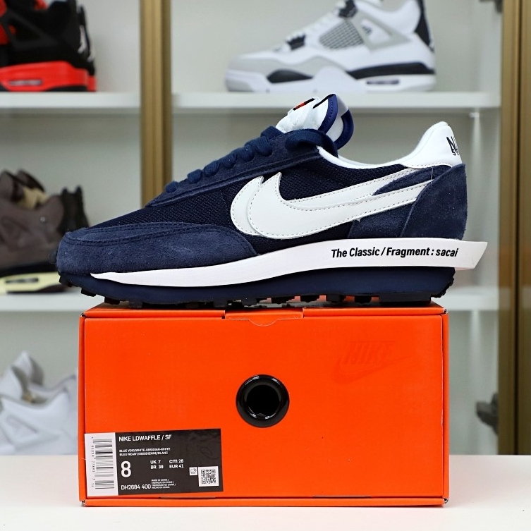 FRAGMENT DESIGN X SACAI X LDV WAFFLE 'BLACKENED BLUE' - finekick.vip