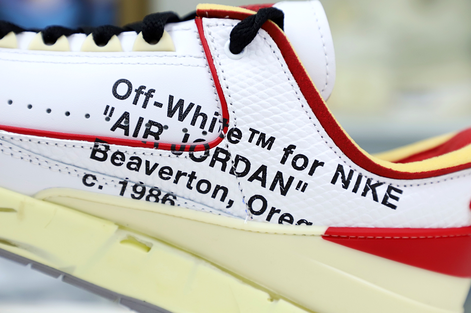 OFF-WHITE X AIR JORDAN 2 RETRO LOW SP 'WHITE VARSITY RED' - finekick.vip