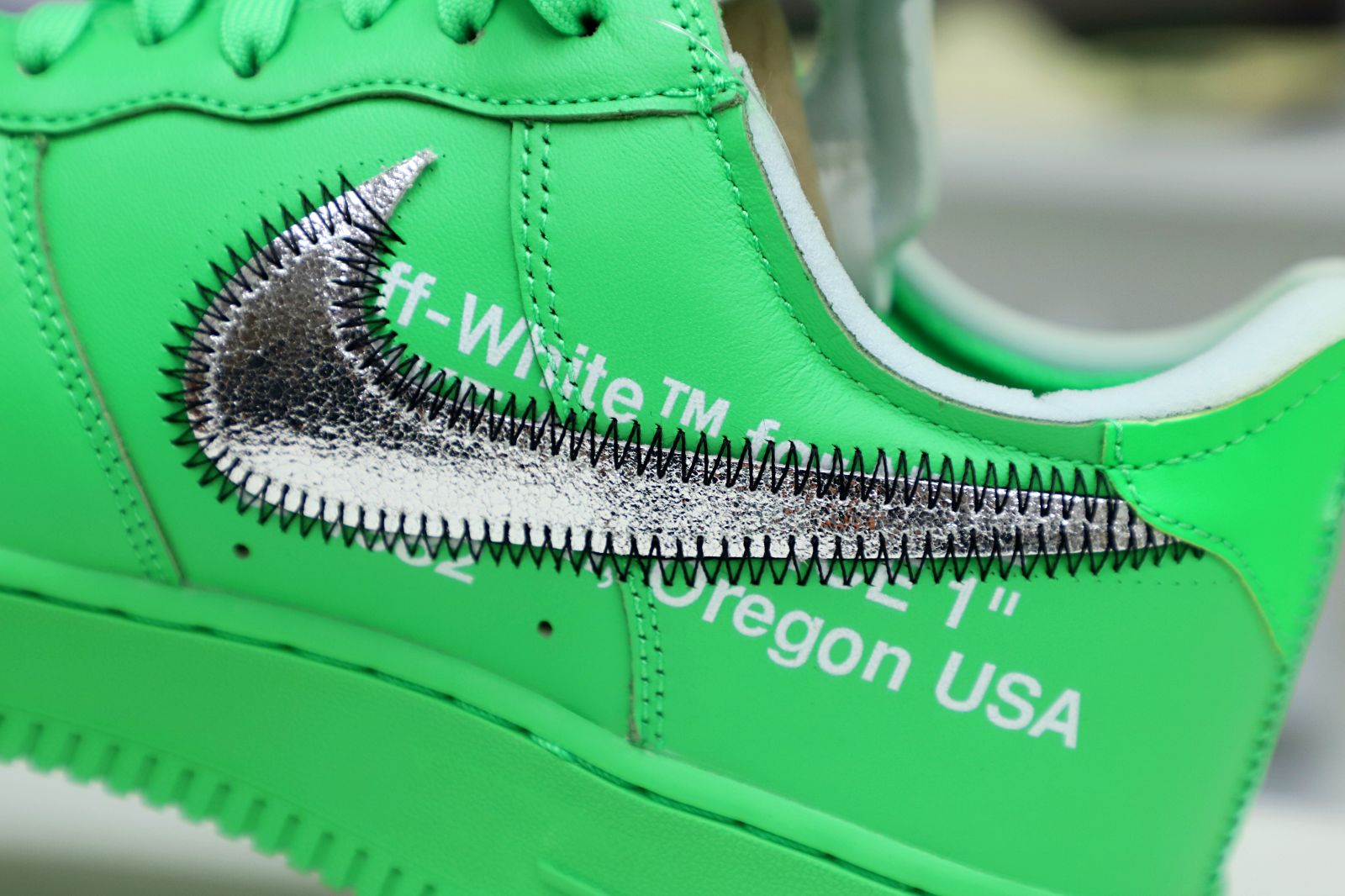 OFF WHITE NIKE AIR FORCE 1 LOW GREEN - finekick.vip