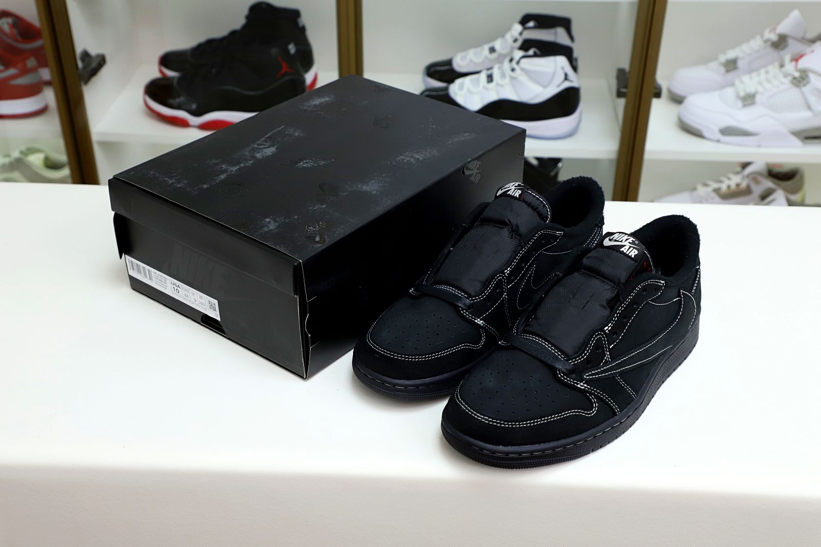TRAVIS SCOTT X NIKE AIR JORDAN 1 LOW OG “BLACK/PHANTOM” - finekick.vip