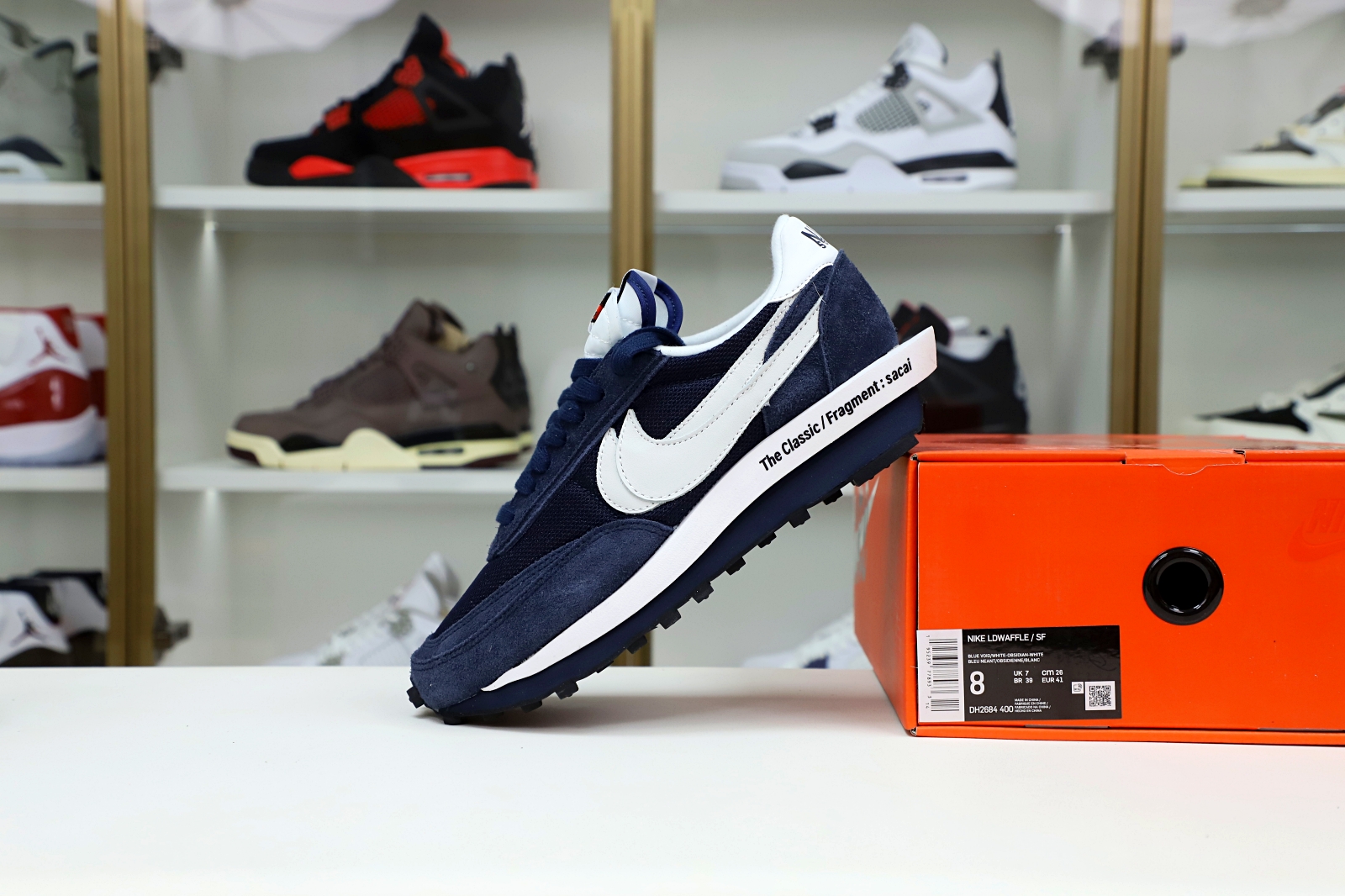 FRAGMENT DESIGN X SACAI X LDV WAFFLE 'BLACKENED BLUE' - finekick.vip