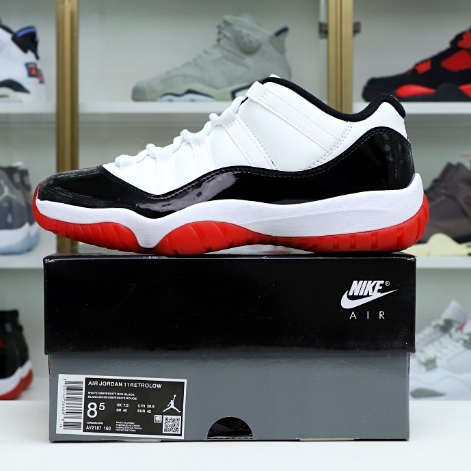 AIR JORDAN 11 LOW WHITE BRED - finekick.vip