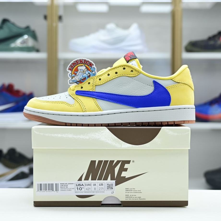 Travis Scott x Air Jordan 1Low Canary - finekick.vip