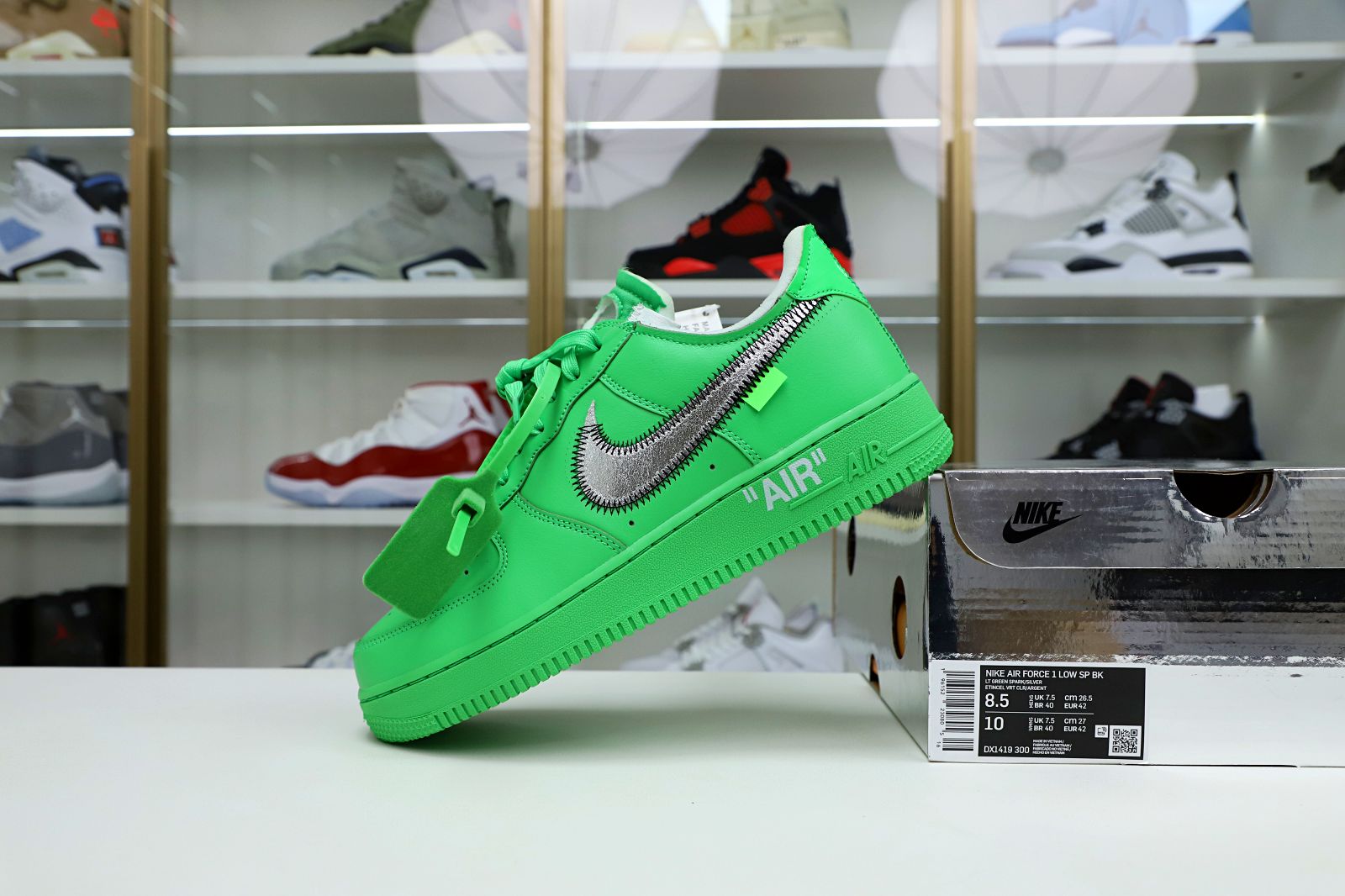 OFF WHITE NIKE AIR FORCE 1 LOW GREEN - finekick.vip