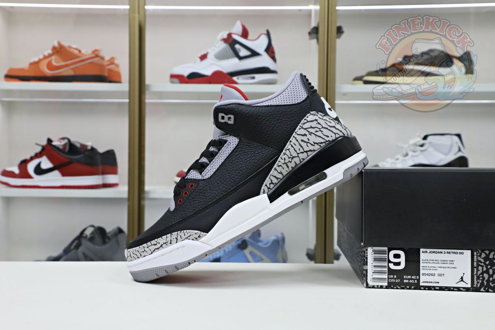 Air Jordan 3 retro blackcement  2018(854262-001) - finekick.vip