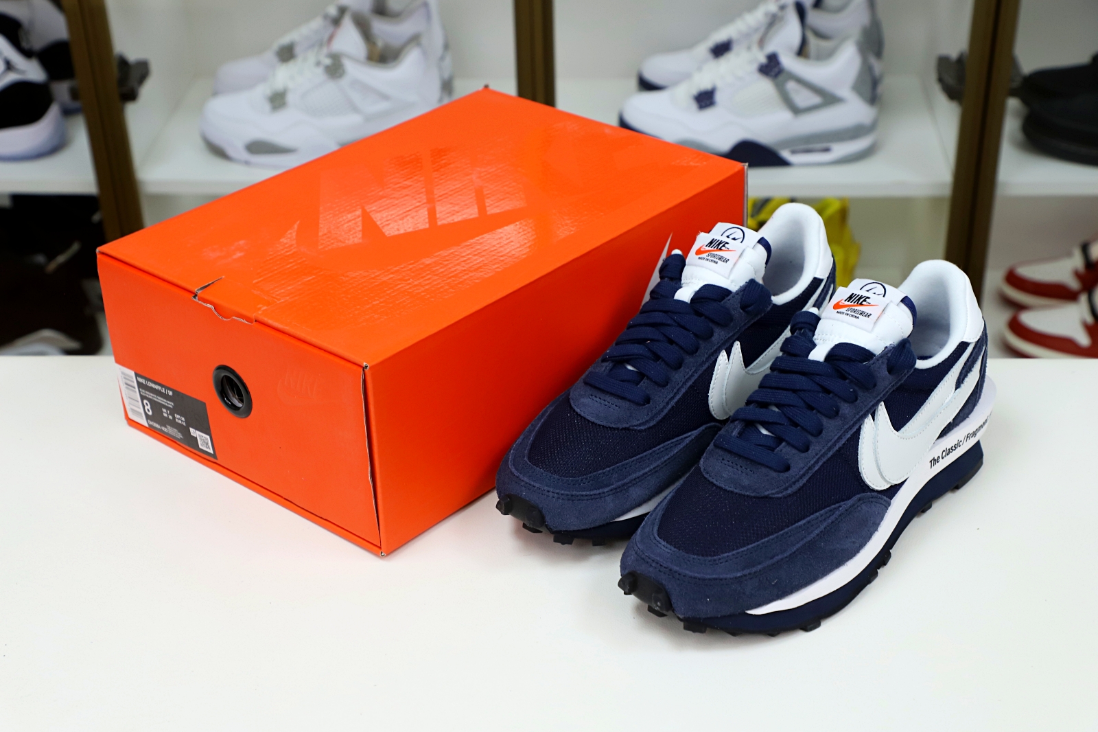 FRAGMENT DESIGN X SACAI X LDV WAFFLE 'BLACKENED BLUE' - finekick.vip