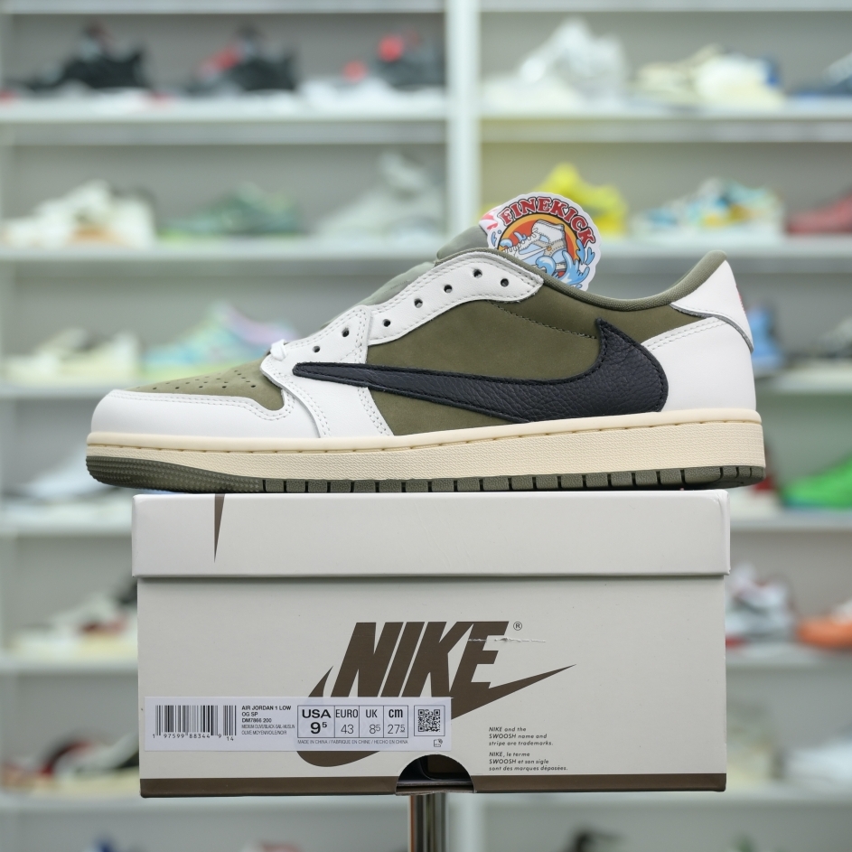 Travis Scott x Air Jordan 1 Low OG “Medium Olive” - finekick.vip