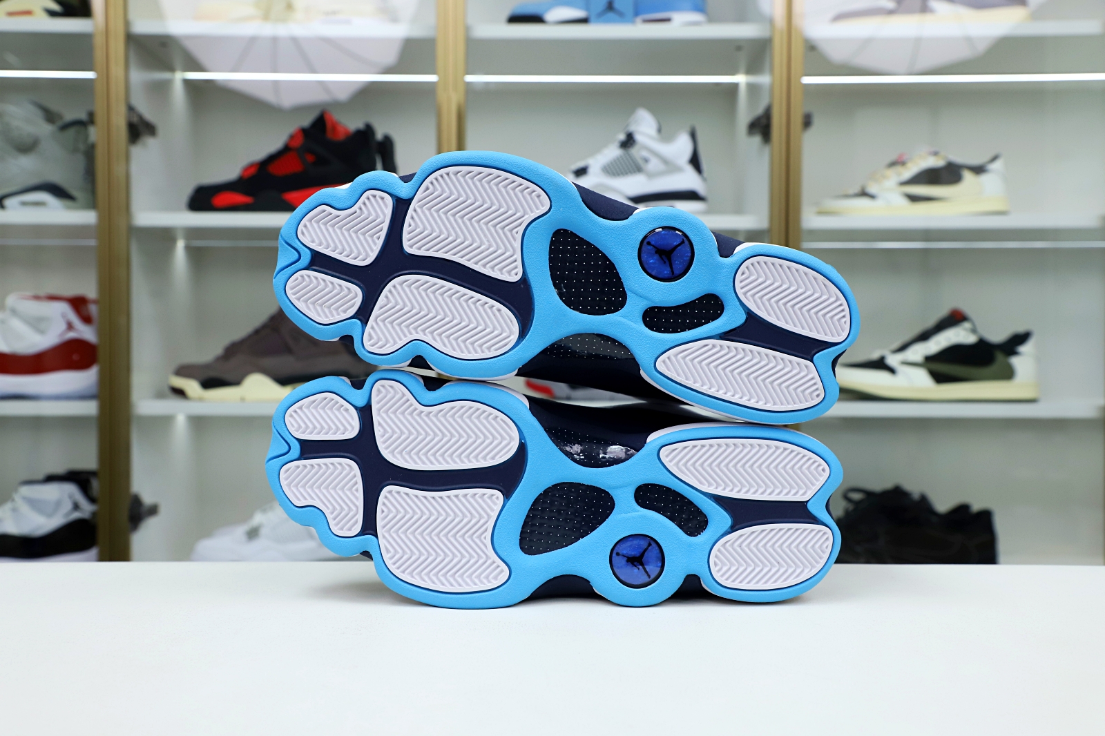 AIR JORDAN 13 RETRO WHITE OBSIDIAN POWDER BLUE 414571-144 - finekick.vip