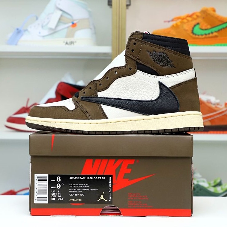 TRAVIS SCOTT X AIR JORDAN 1 RETRO HIGH OG 'MOCHA' - finekick.vip