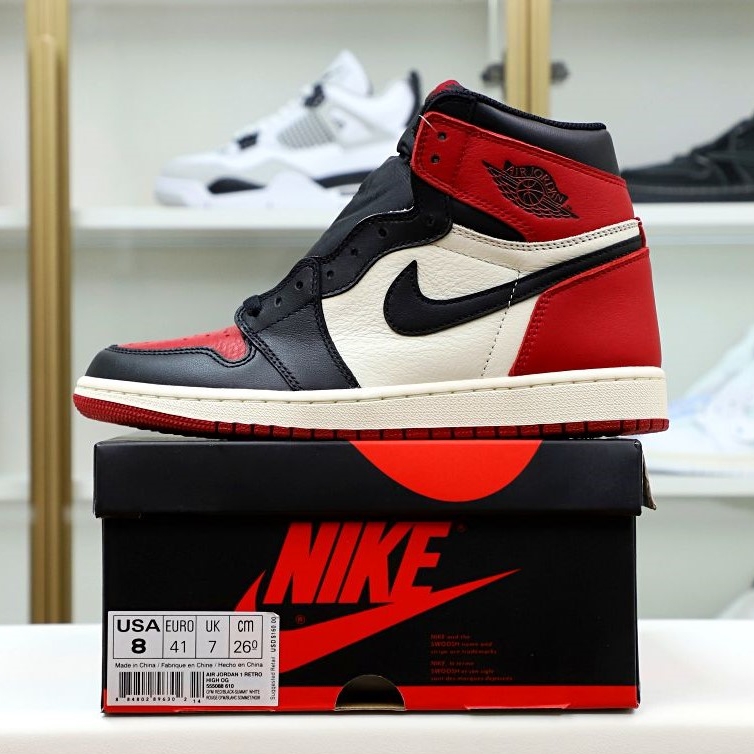 AIR JORDAN 1 RETRO HIGH OG 'BRED TOE' - finekick.vip