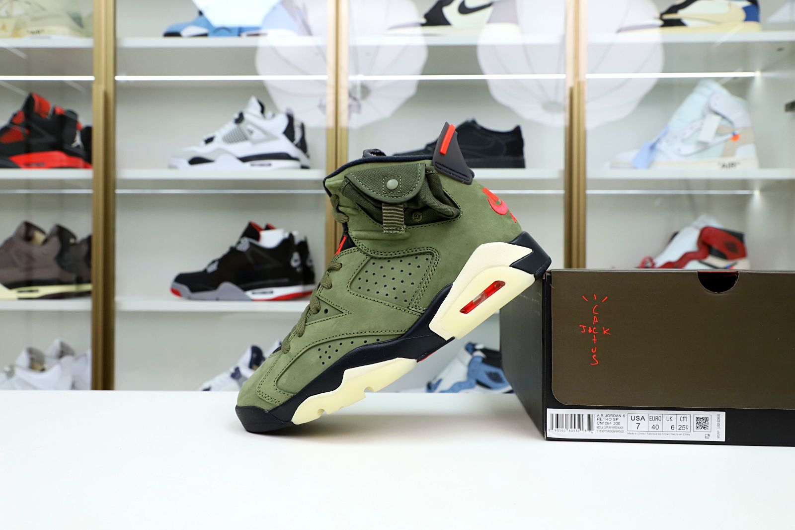 TRAVIS SCOTT X AIR JORDAN 6 RETRO 'OLIVE' - finekick.vip