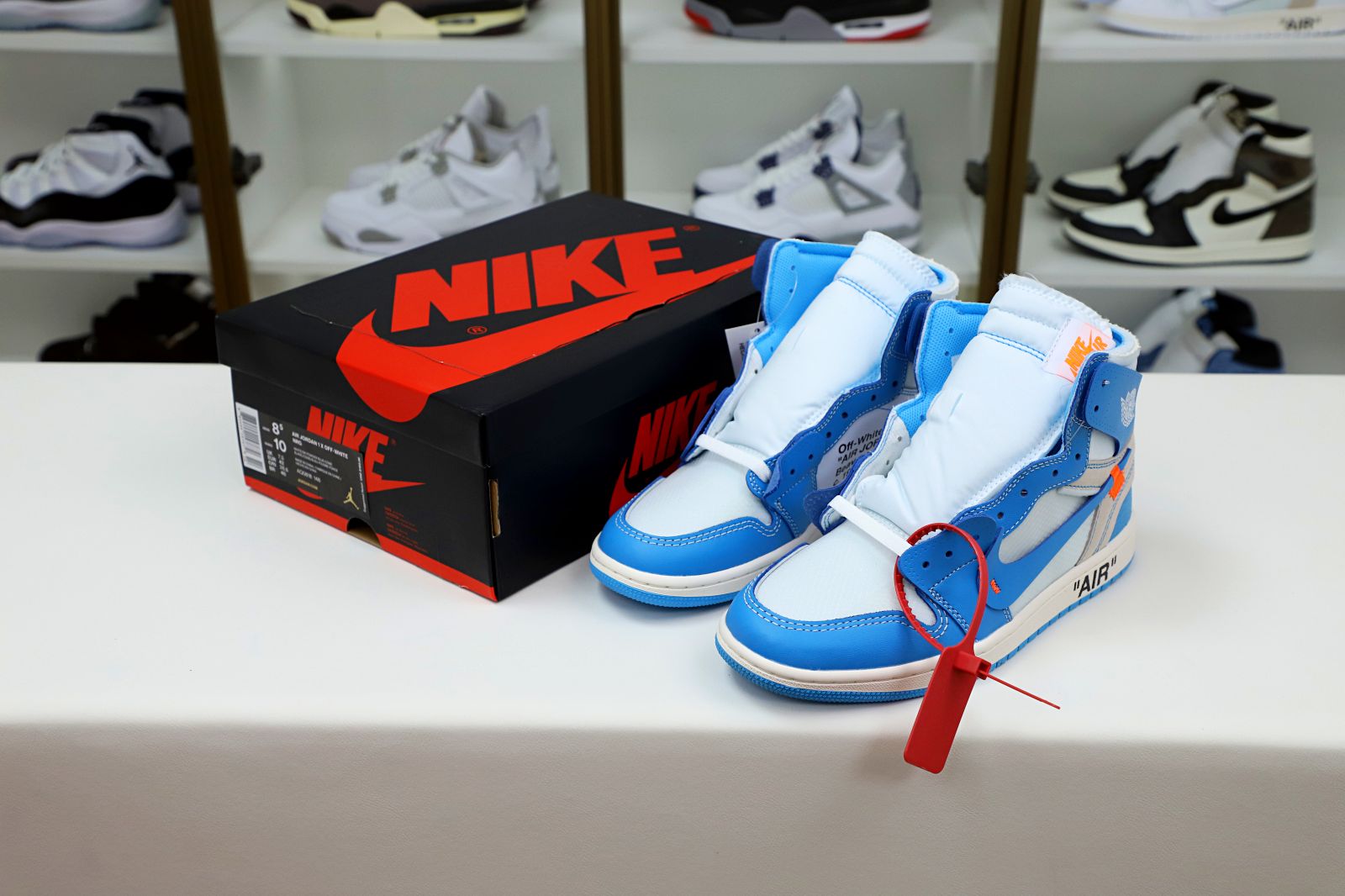 OFF-WHITE X AIR JORDAN 1 RETRO HIGH OG 'UNC' - finekick.vip