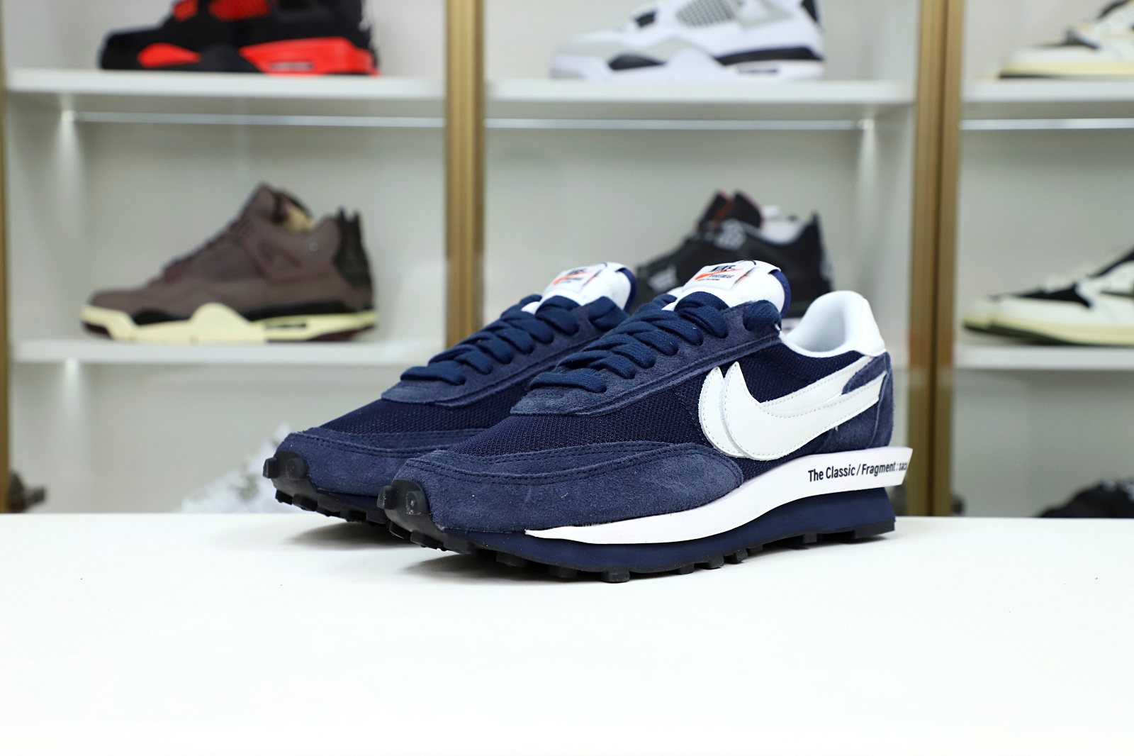 FRAGMENT DESIGN X SACAI X LDV WAFFLE 'BLACKENED BLUE' - finekick.vip