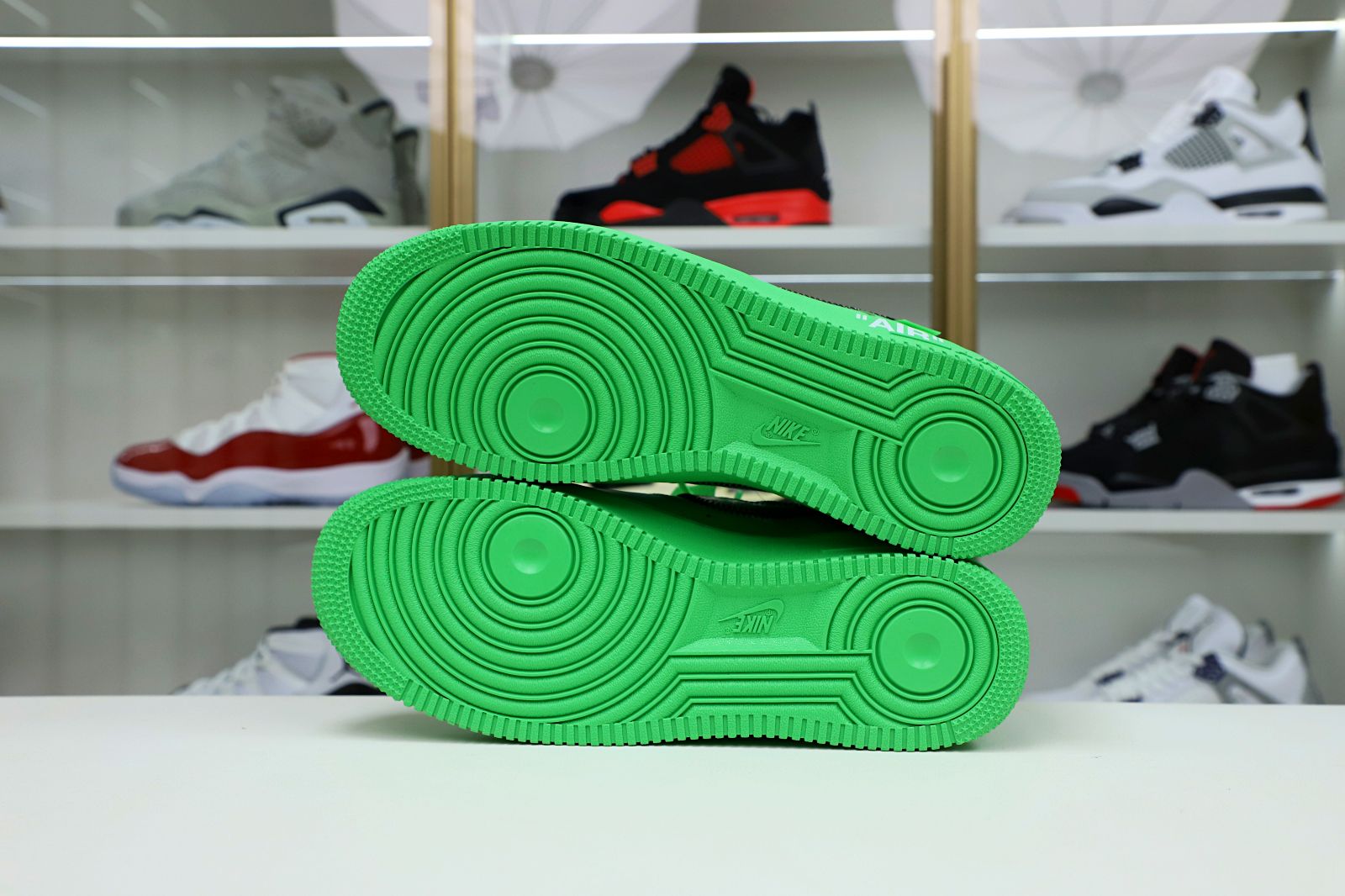 OFF WHITE NIKE AIR FORCE 1 LOW GREEN - finekick.vip