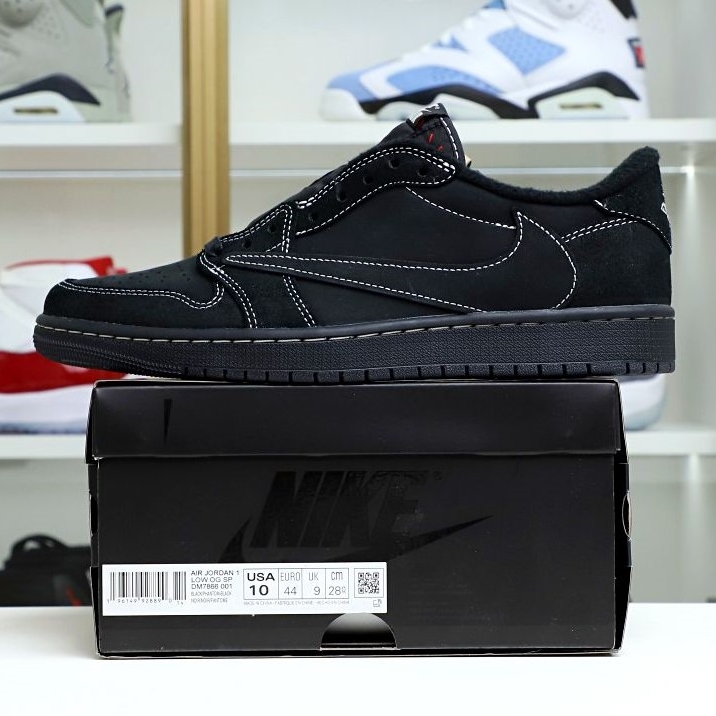 TRAVIS SCOTT X NIKE AIR JORDAN 1 LOW OG “BLACK/PHANTOM” - finekick.vip