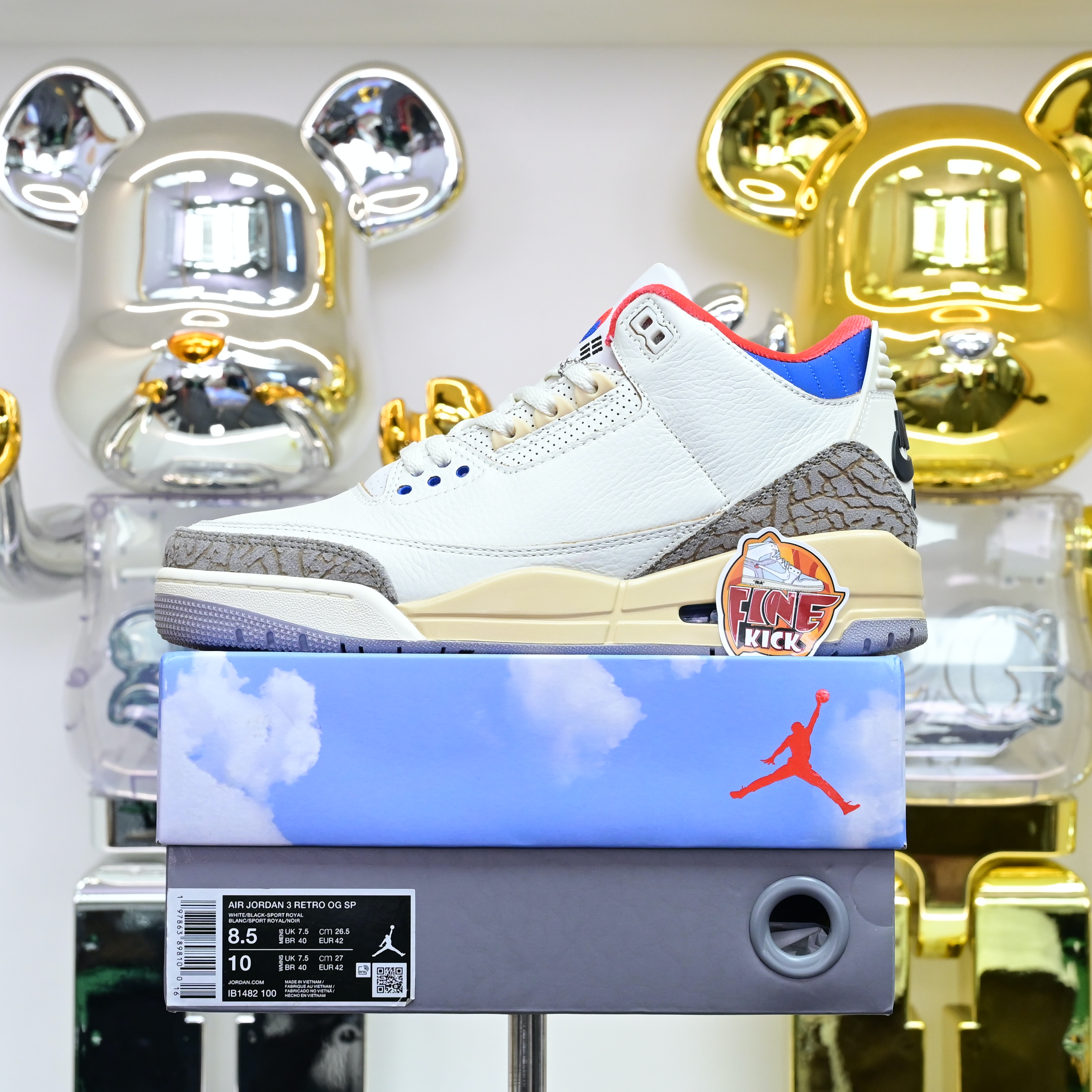 Air Jordan 3 RETRO OG SP“White/Sport Royal” IB1482-100 - finekick.vip