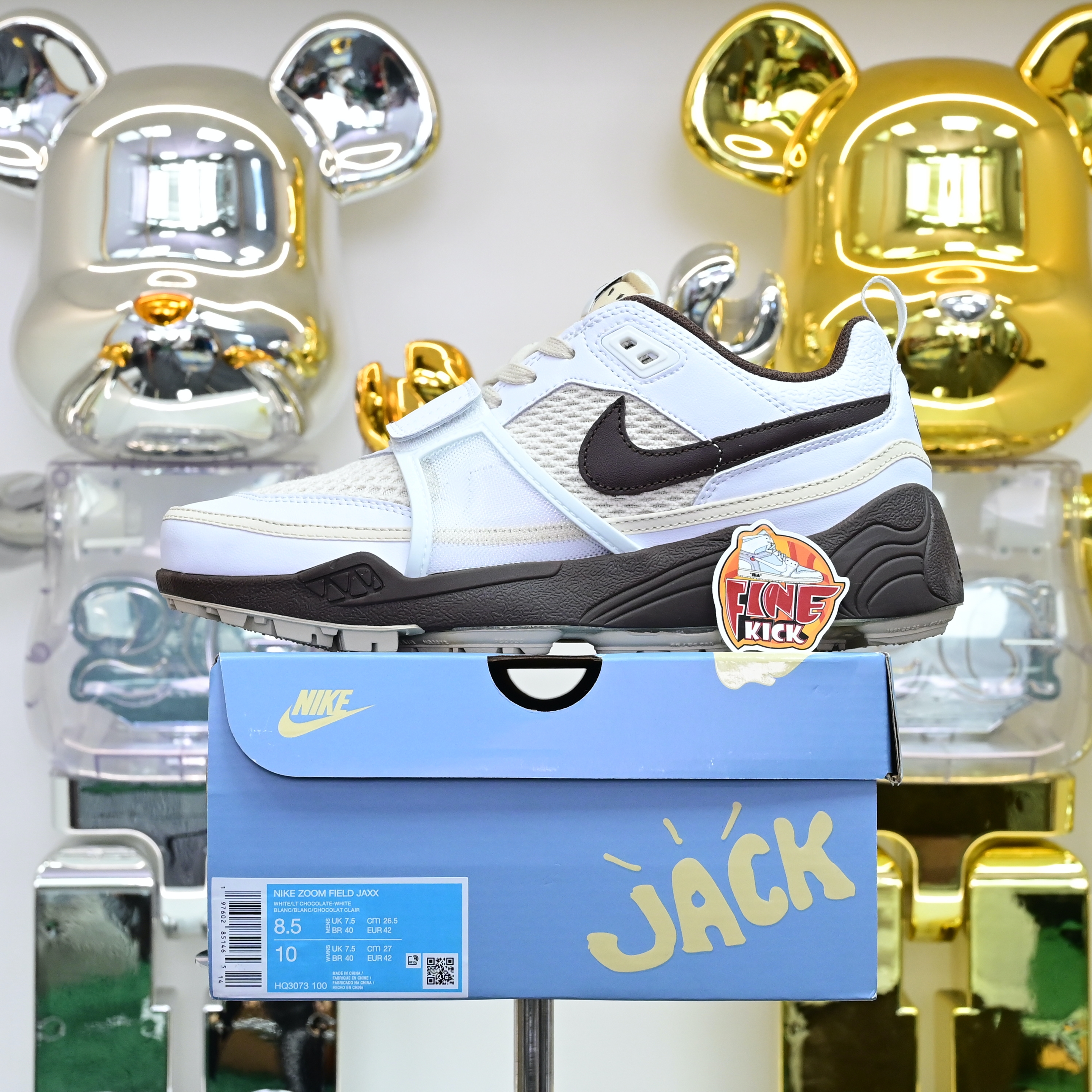 Travis Scott x Nike ZOOM Field JAXX“White/ Light Chocolate”HQ3073-100 - finekick.vip