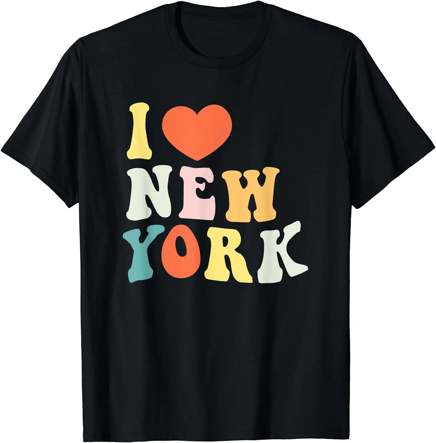 GOSMITH I Love New York T-Shirt Polyester Round Neck Short Sleeved Super Soft 146711-black