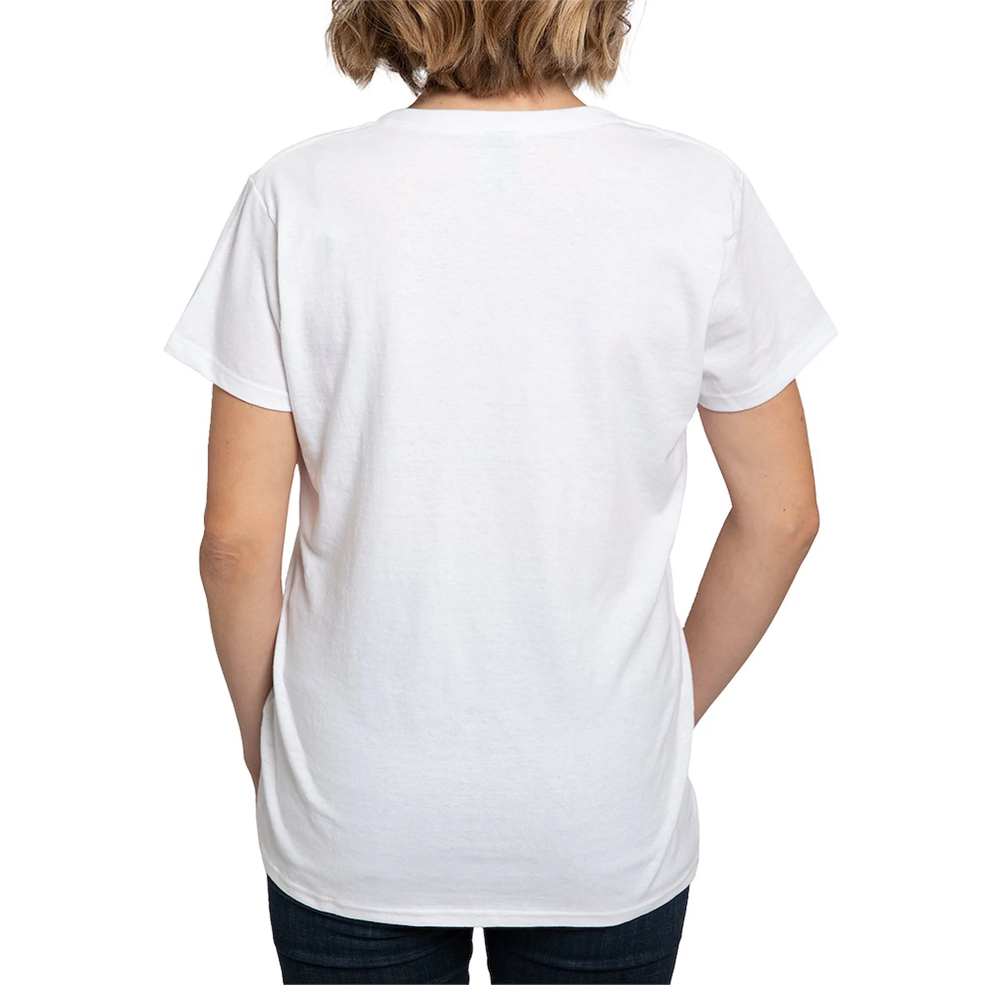 CafePress - Sciencecarebelieve1b T Shirt - Womens Cotton V-Neck T-shirt