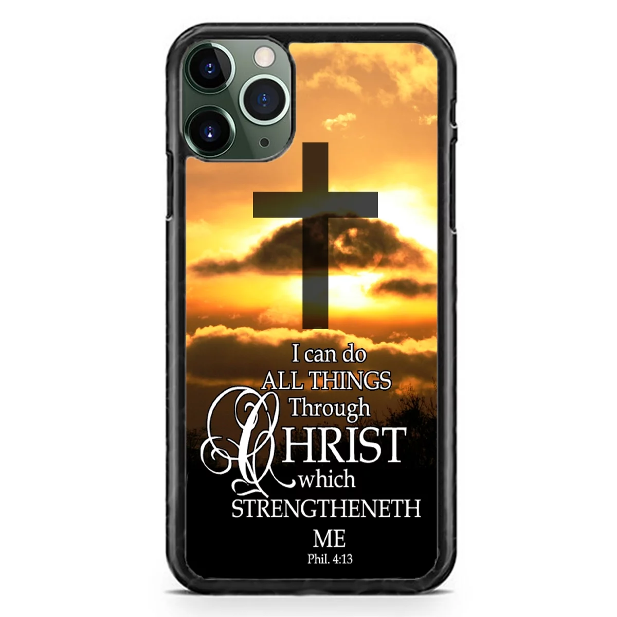 Jesus Bible Verse Cross Christian Slim Hard Rubber Custom Case For iPhone 11 Pro