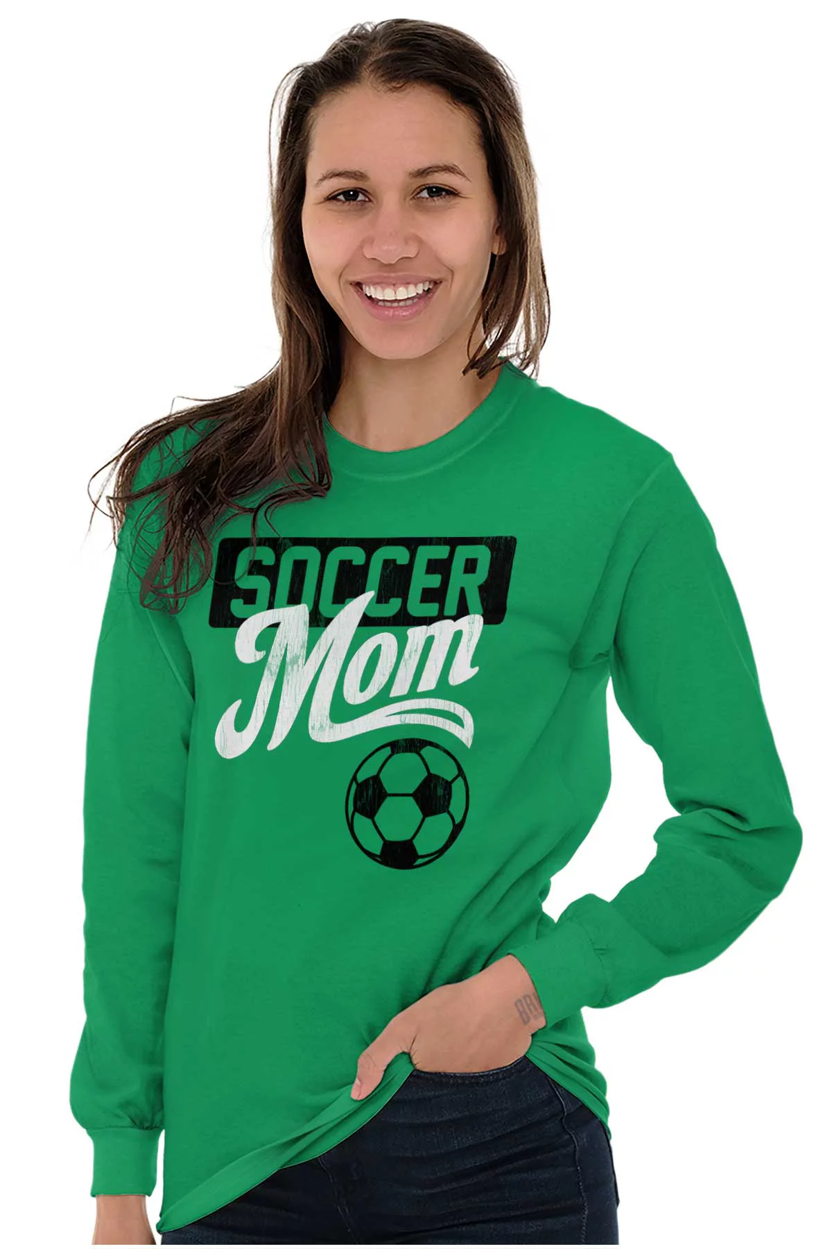 Soccer Mom Cute Proud Sports Mother Women's Long Sleeve T Shirt Brisco Brands 2X