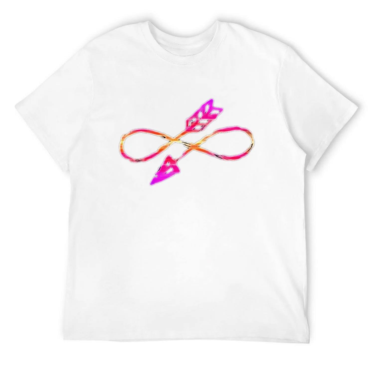 Mens Infinity Arrow Symbol Forever Love Eternal Infinite 8 Couple Round Neck T-Shirt White Medium