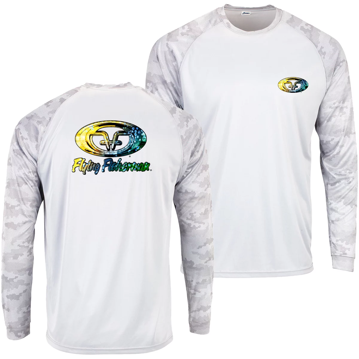 Flying Fisherman Mahi Skin Performance Long Sleeve T-Shirt - Medium - White