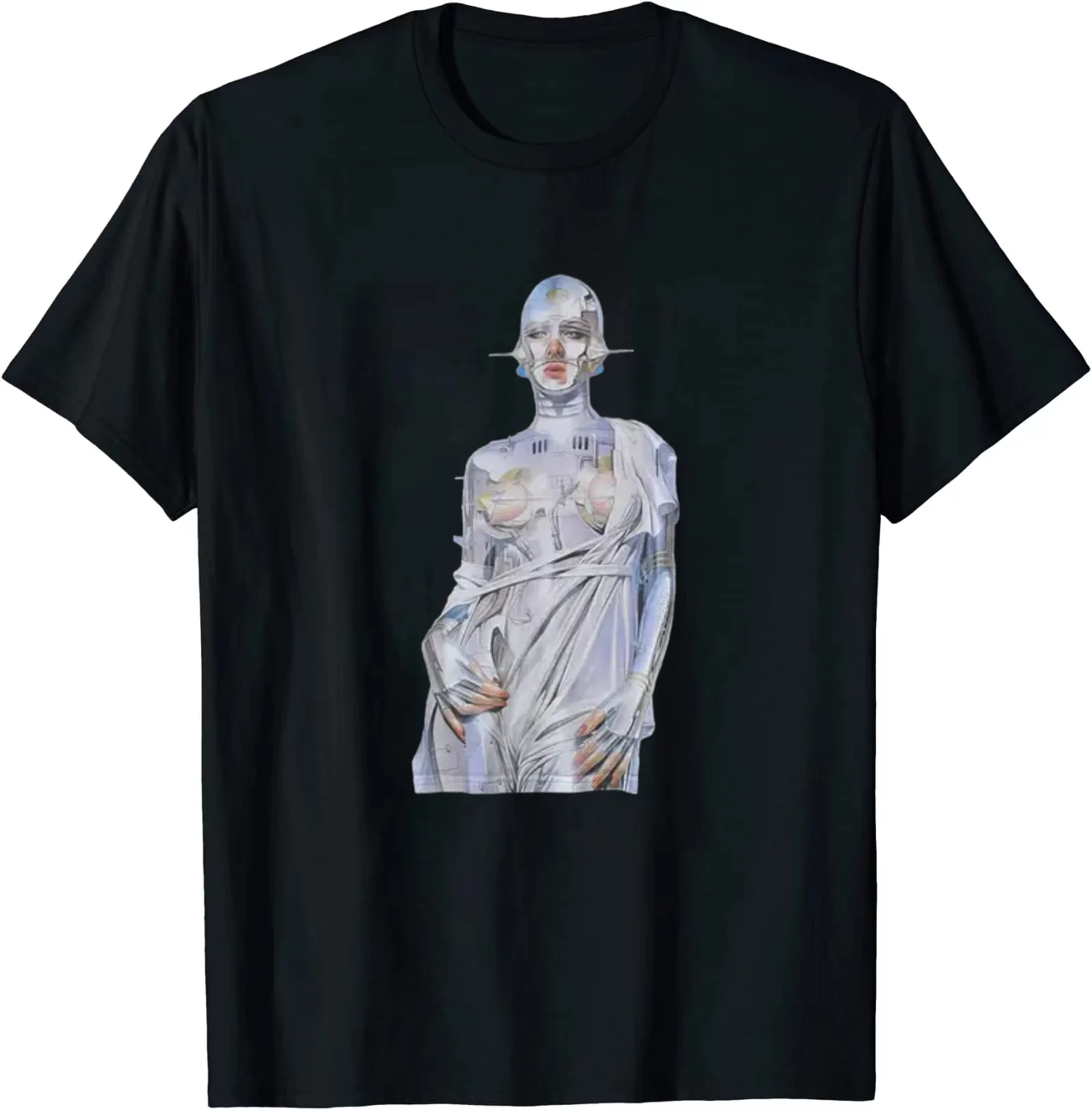 Hip Hop Style Graphic Print T-shirt, Casual Comfy Slightly Stretch Crew Neck Tee
