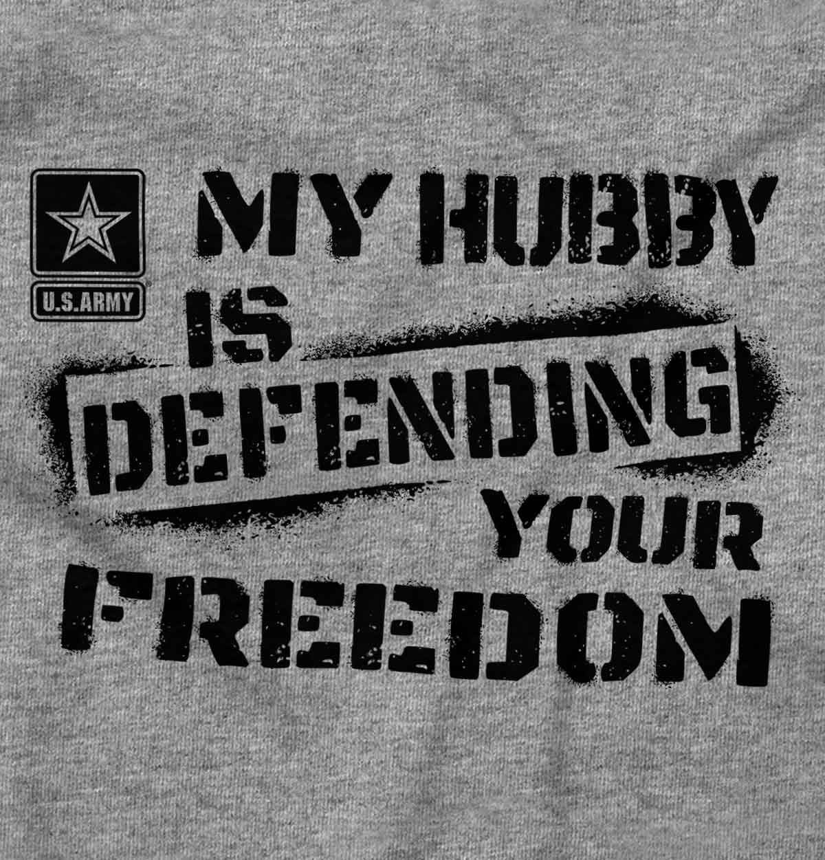 US Army Logo Hubby Defending Freedom Zip Hoodie Sweatshirt Women Brisco Brands 2X