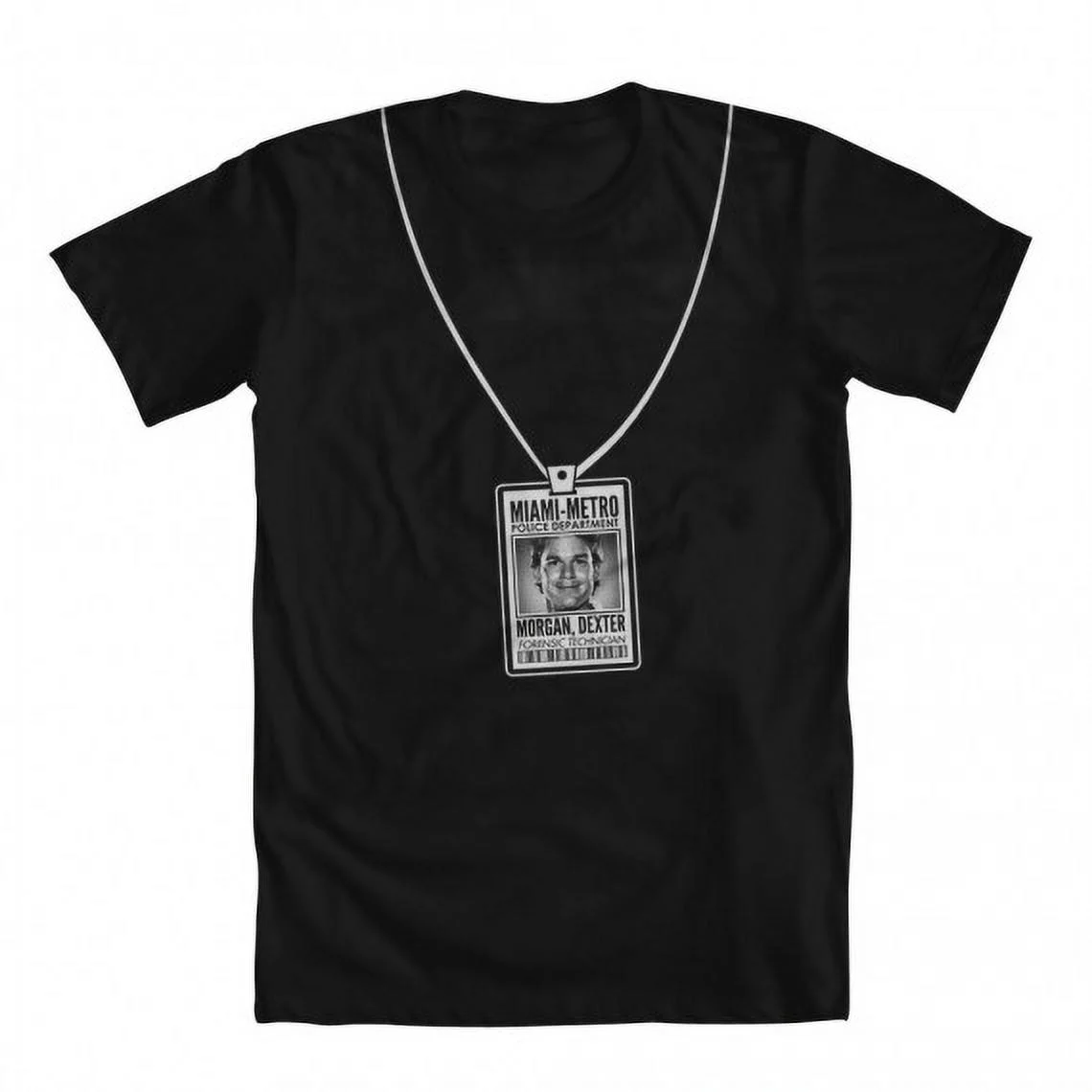 GEEK TEEZ ID Badge Original Artwork Inspired by Dexter Men's T-shirt Black XXXX-Large