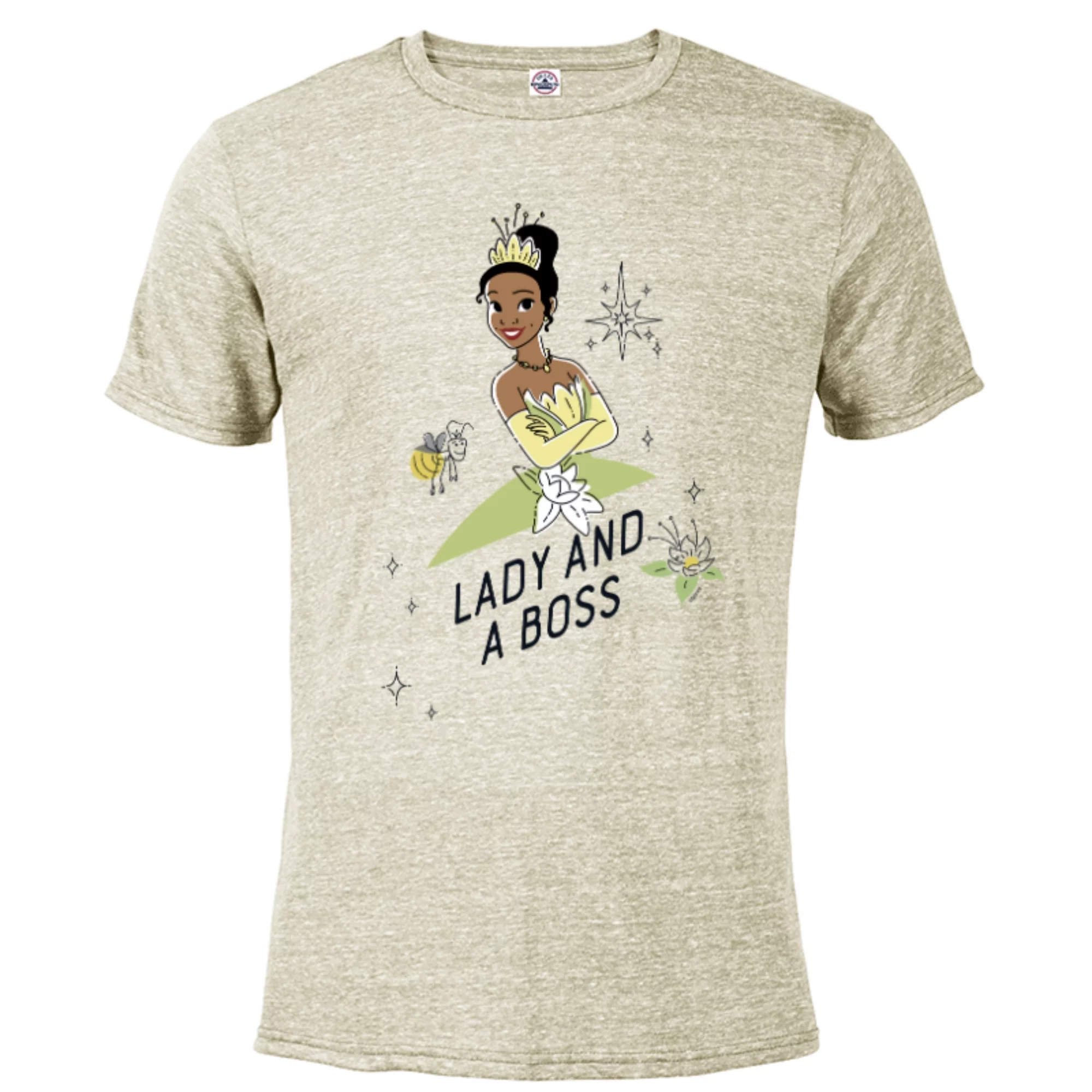 Disney Princess Tiana Lady Boss - Short Sleeve Blended T-Shirt for Adults - Customized-Putty Snow Heather
