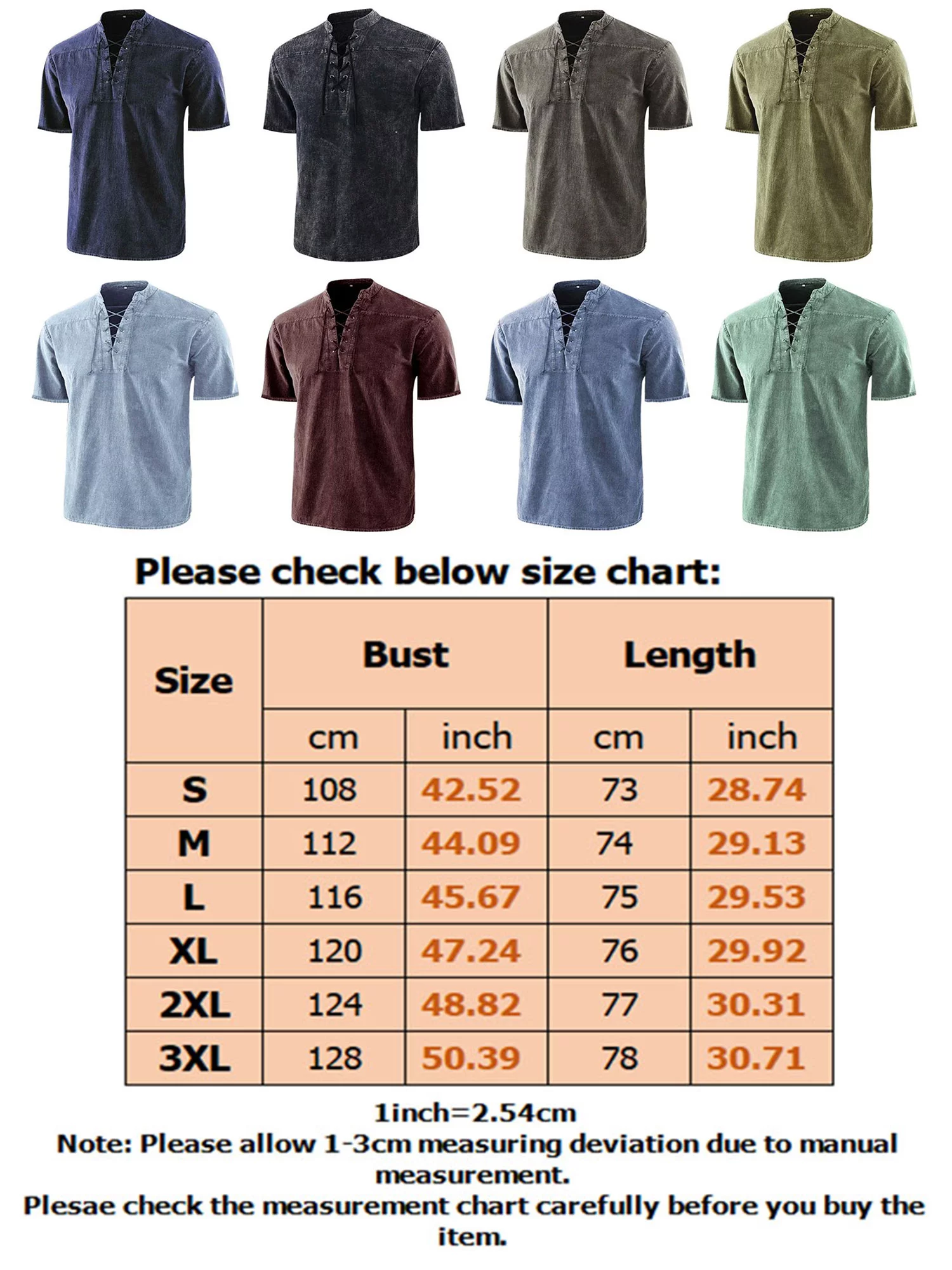 Niuer Mens Fashion Henley Shirt Cotton Casual Vintage Short Sleeve Tee Shirt Hippie Lace Up Beach Yoga Top