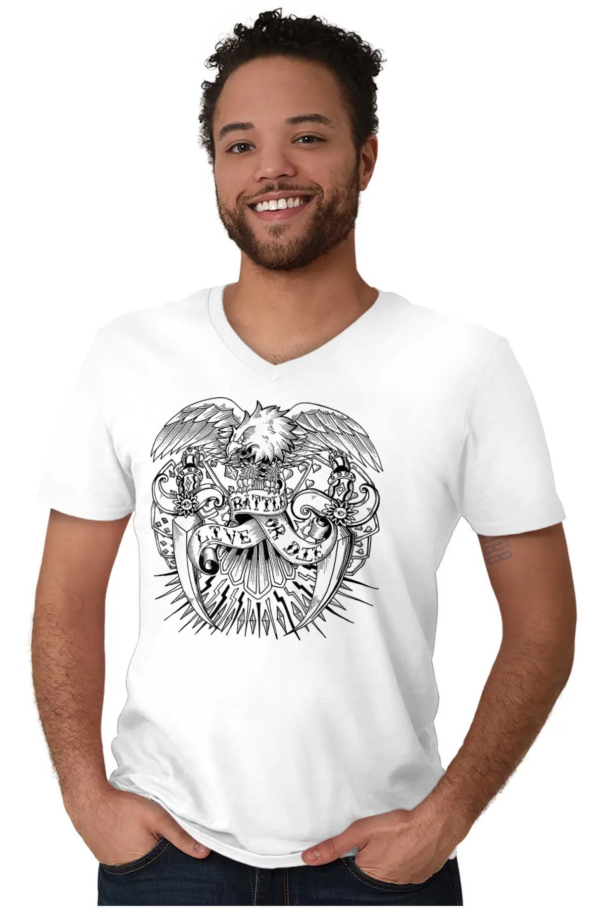Bald Eagle Traditional American V-Neck T Shirts Men Women Brisco Brands X
