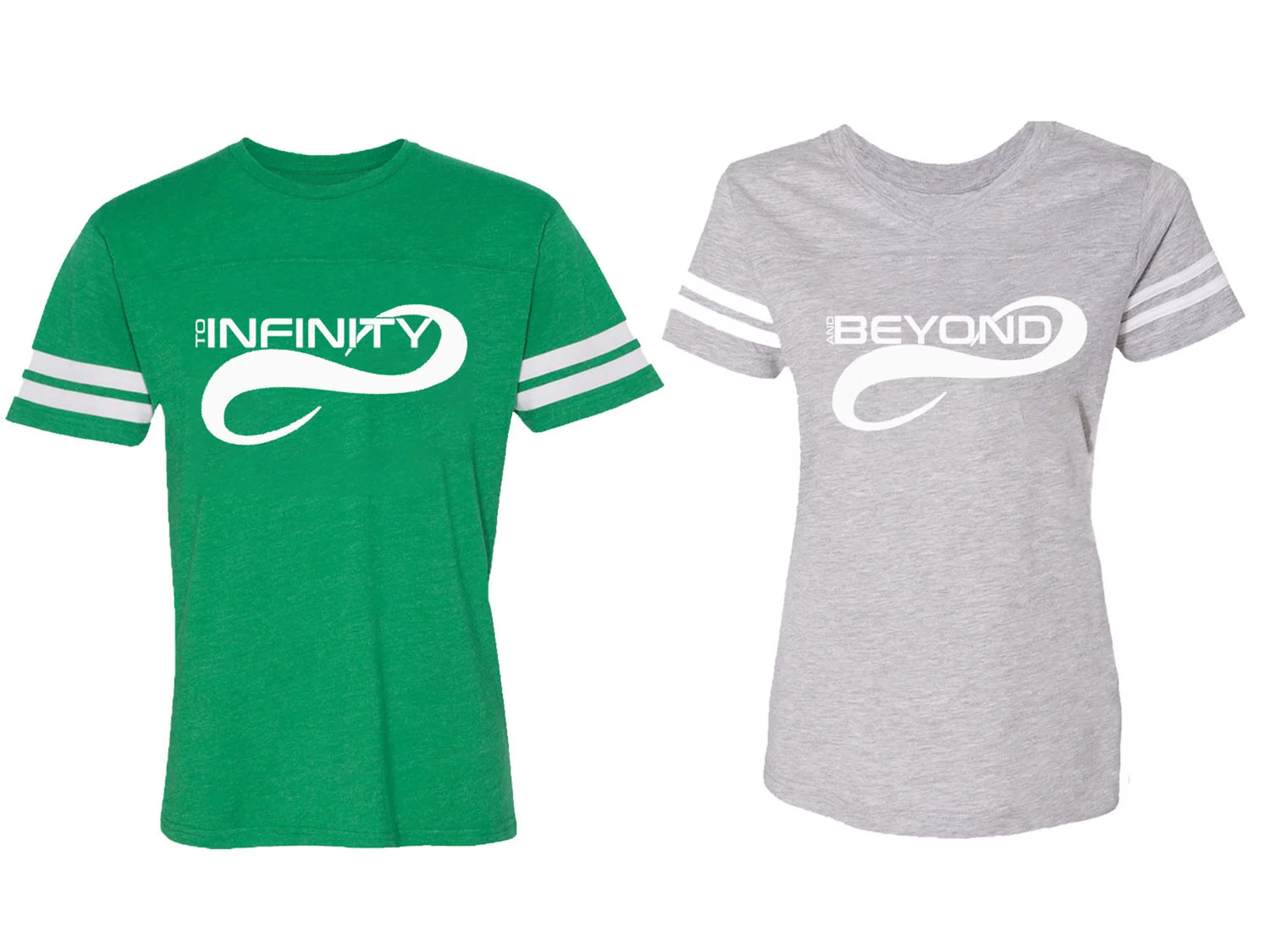 To Infinity And Beyond Matching Couple Cotton Jerseys (Men Green / Women Heather) (Men XXL / Women M)