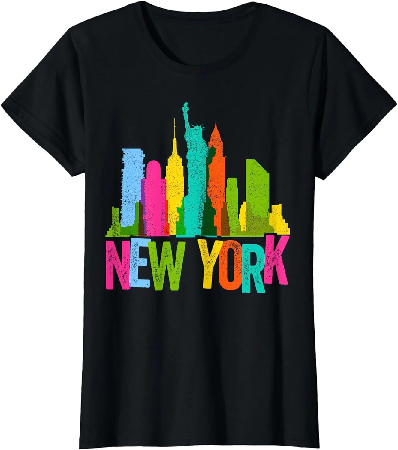 GOSMITH New York Skyline Heartbeat Statue of Liberty I Love New York T-Shirt black-126181