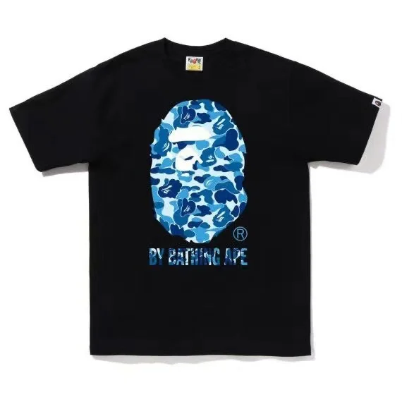 2024 New Bape Summer Printed Ape Head Shark Fashion Casual Hip Hop Men's and Women's Short Sleeve T-Shirt