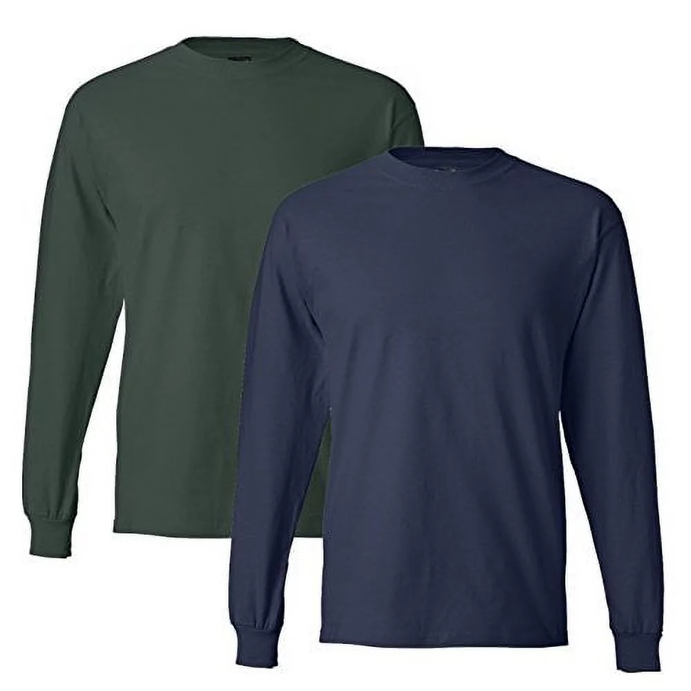 Hanes mens 6.1 oz. Long-Sleeve Beefy-T5186-DEEP FOREST/NAVY-3XL Pack of 1