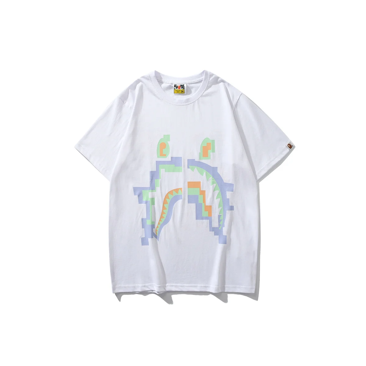 2024 New Bape Summer Printed Ape Head Shark Fashion Casual Hip Hop Men's and Women's Short Sleeve T-Shirt