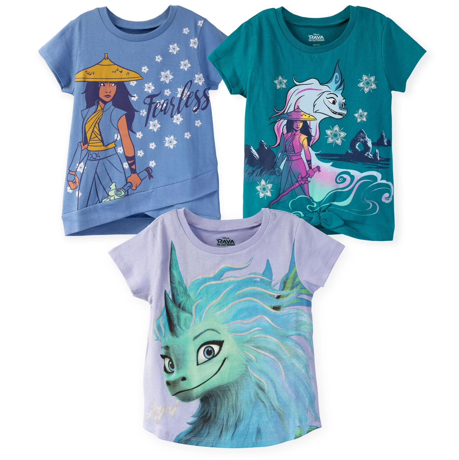 Disney Raya and the Last Dragon Sisu 3 Pack Crossover T-Shirts Toddler to Big Kid