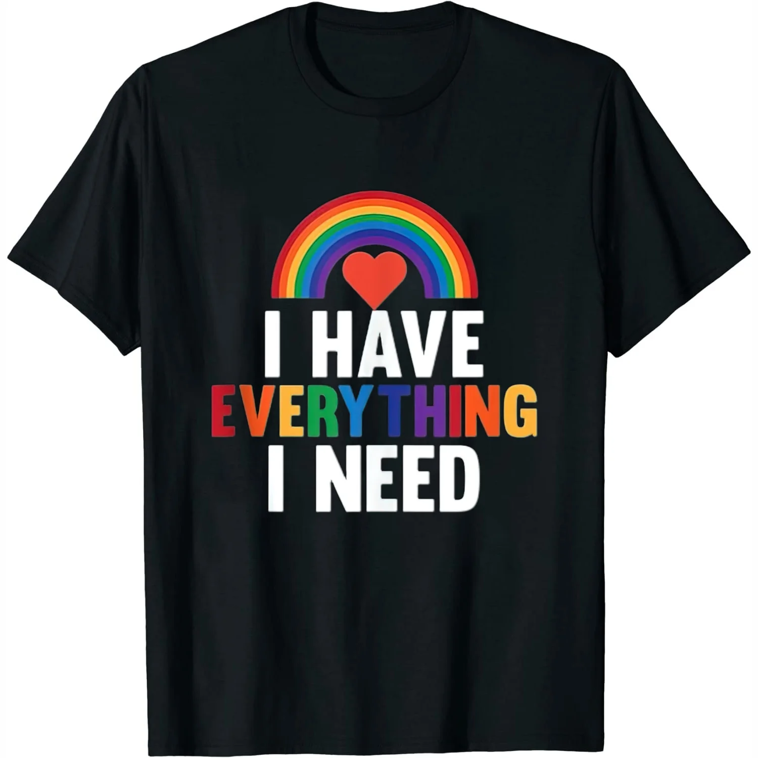Womens I Have Everything Lgbtq Lesbians Pride Month Support Graphic T Shirt Black 3X-Large