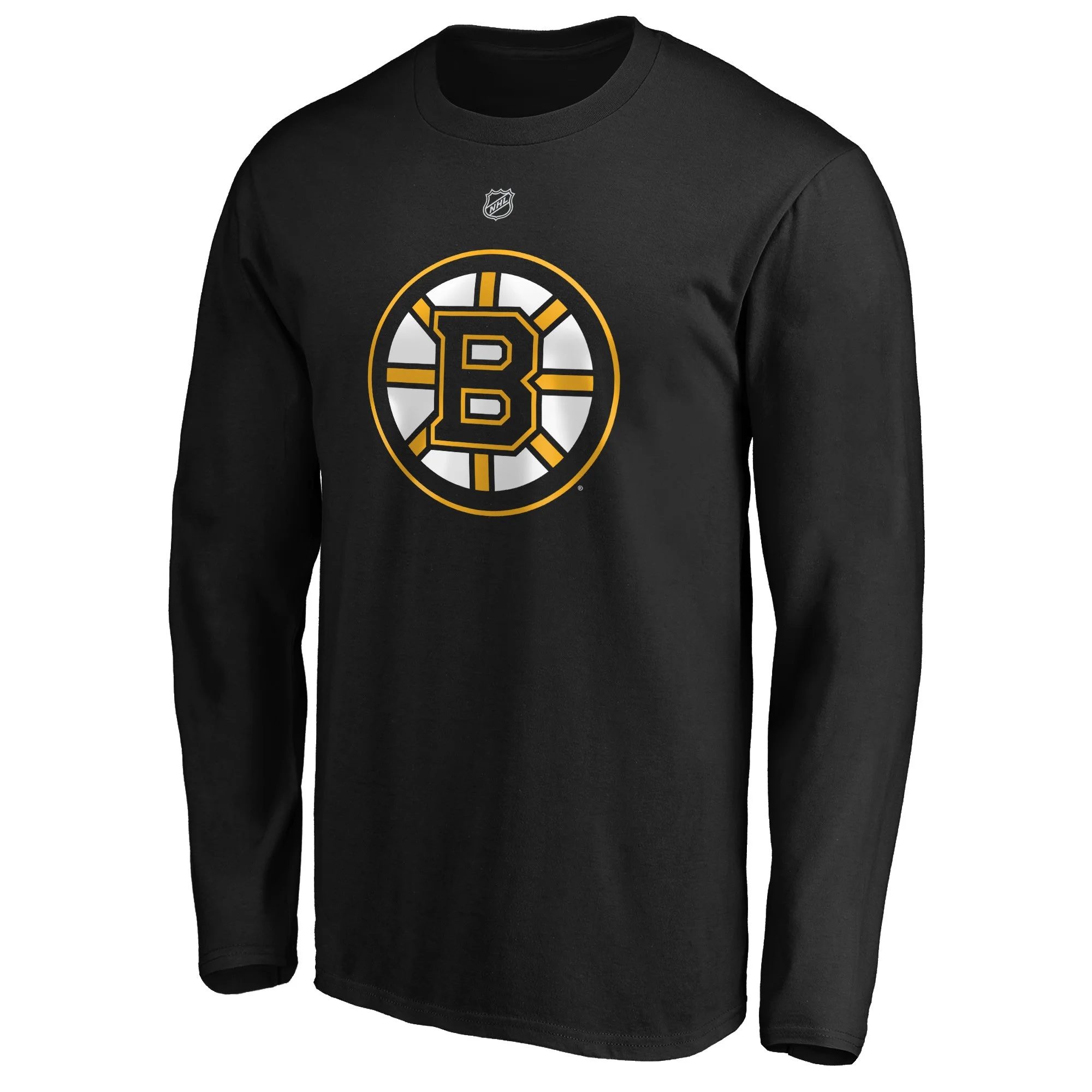 Men's Fanatics Branded David Pastrnak Black Boston Bruins Authentic Stack Name & Number Long Sleeve T-Shirt