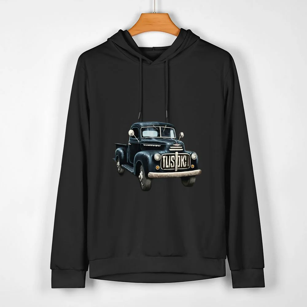 JEUXUS Easily Distracted By Old Pickup Trucks - Cute Trucker T-Shirt Long-sleeved Hoodie