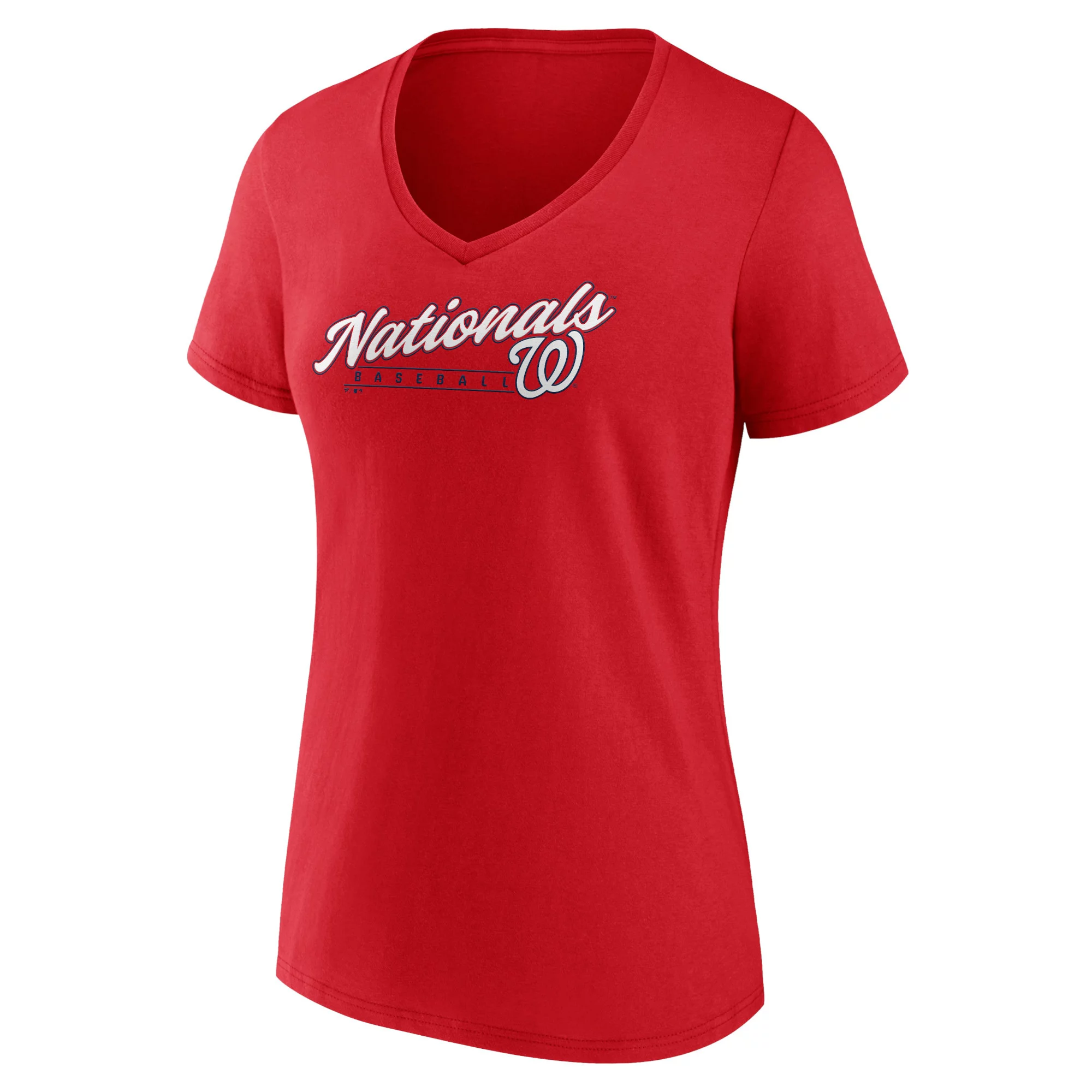 Women's Fanatics Branded Red Washington Nationals One & Only V-Neck T-Shirt